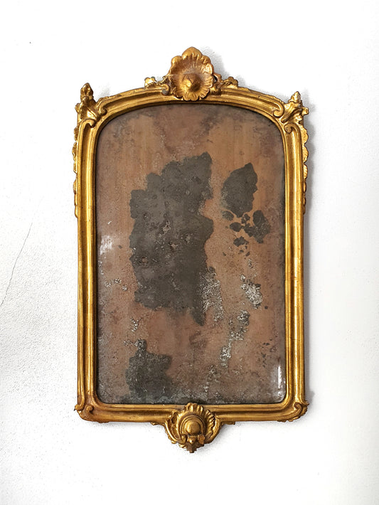 Cornice Antica Dorata con residui di specchio al mercurio | seconda metà '800
