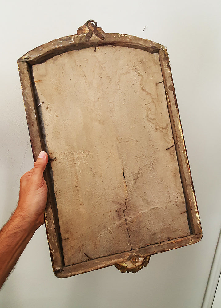 Cornice Antica Dorata con residui di specchio al mercurio | seconda metà '800