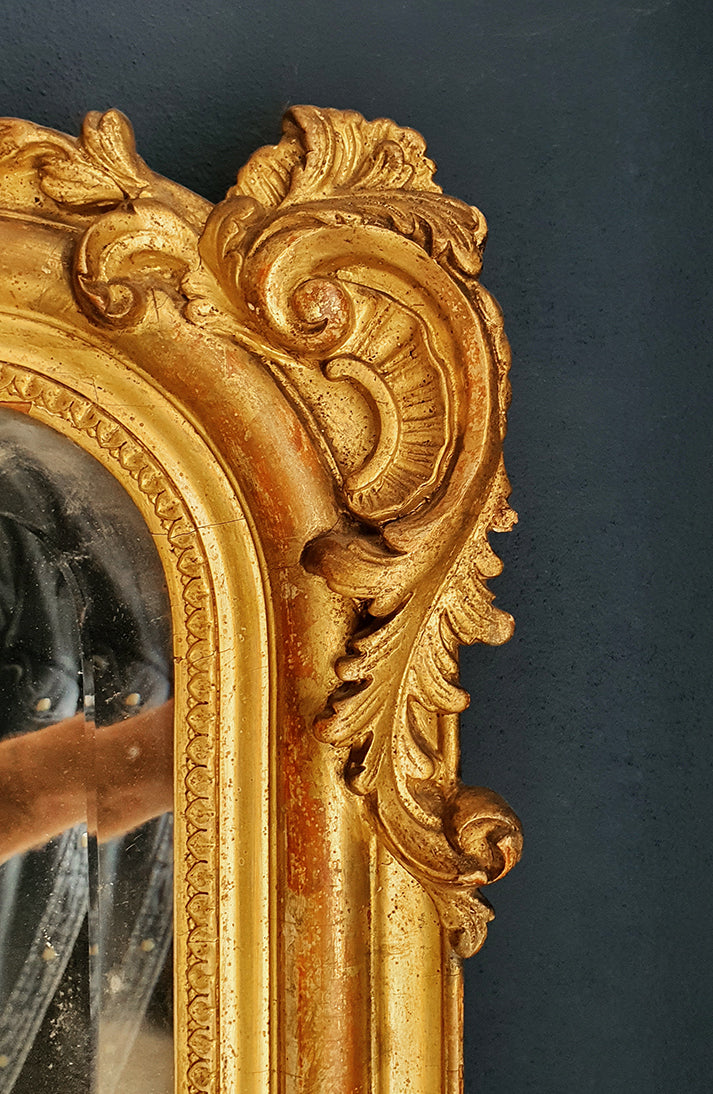Specchiera "Luigi Filippo" al mercurio con cimasa | Francia, '800