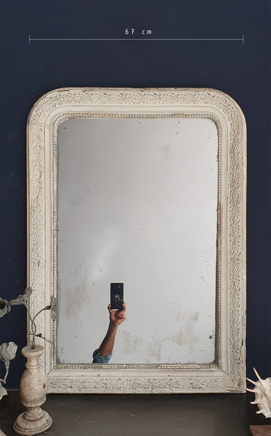 Specchio "Luigi Filippo" con Minuziosi Decori a Pastiglia | Francia, fine '800
