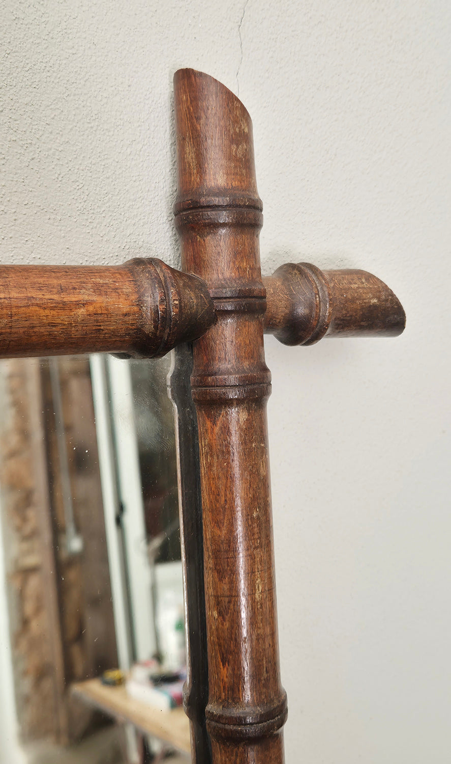 Specchio in Legno con effetto Bambù tipico dell'epoca | Francia, fine '800
