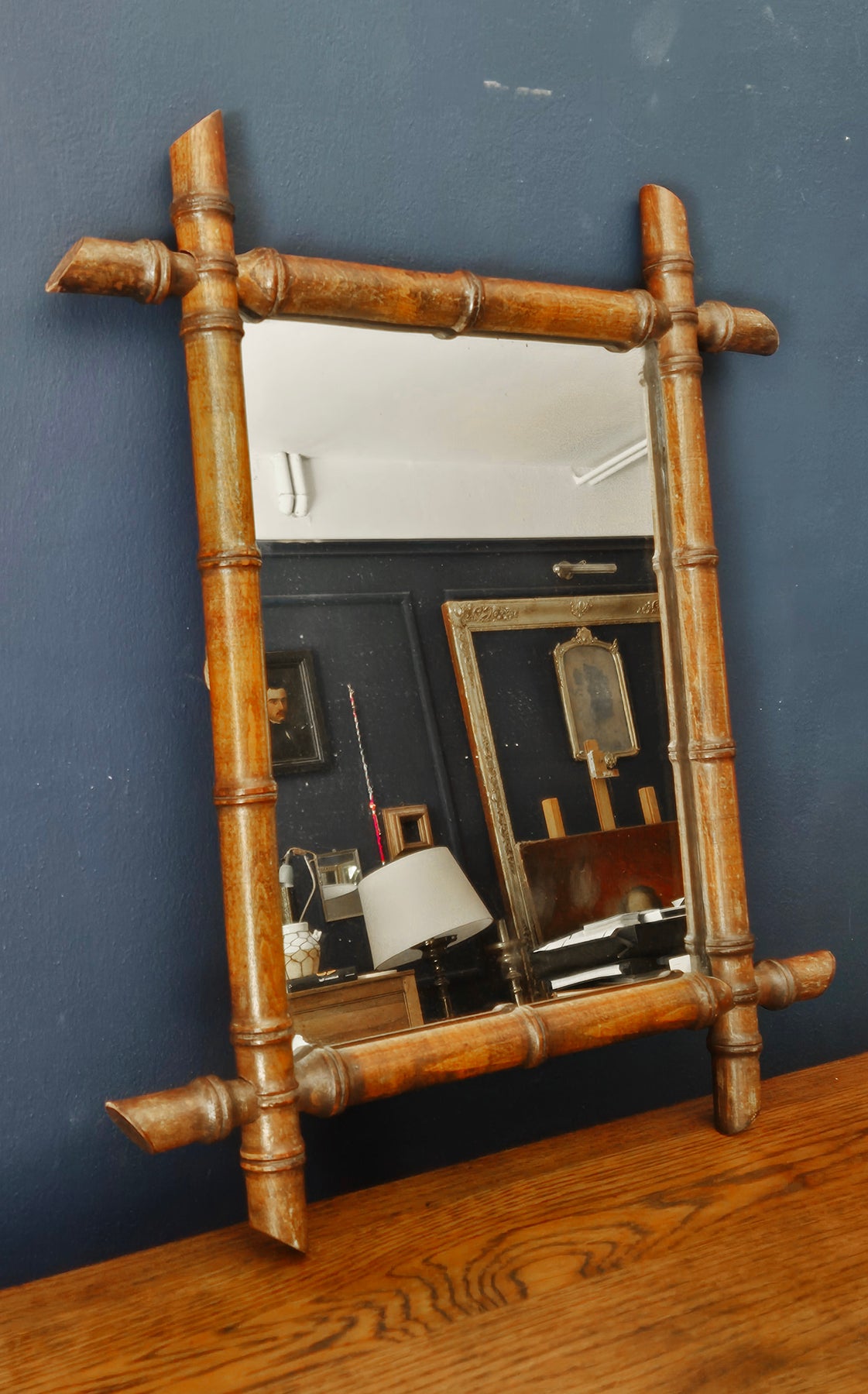 Specchio in Legno con effetto Bambù tipico dell'epoca | Francia, fine '800