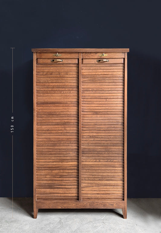 Schedario / Credenza a Doppia Serranda in legno | Primi '900
