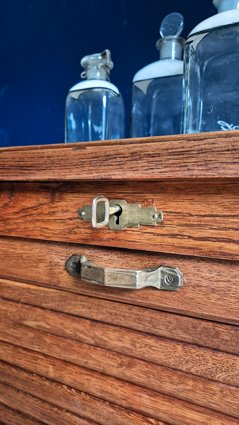 Schedario / Credenza a Doppia Serranda in legno | Primi '900