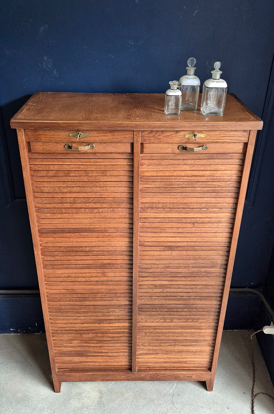 Schedario / Credenza a Doppia Serranda in legno | Primi '900