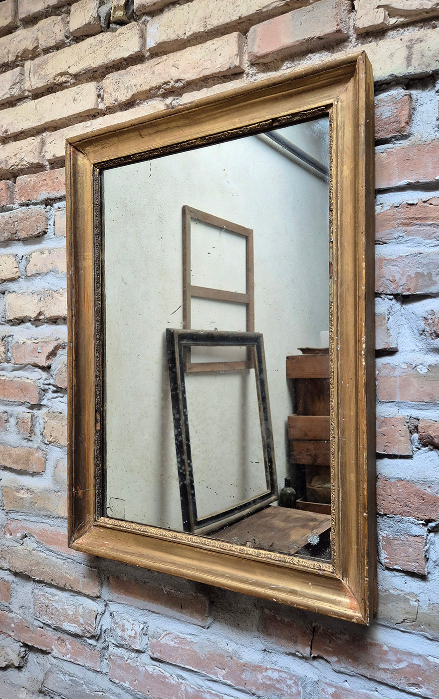 Specchio Antico al Mercurio con Cornice Dorata | '800