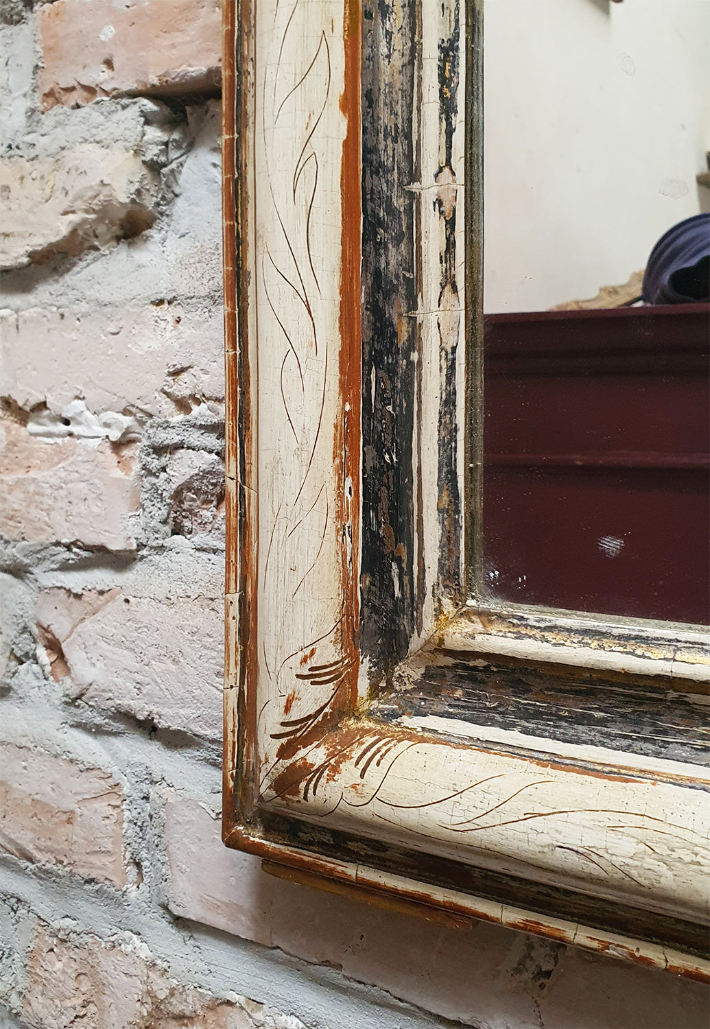 Specchio "Luigi Filippo" con Patina Naturale del Tempo | Francia, fine '800