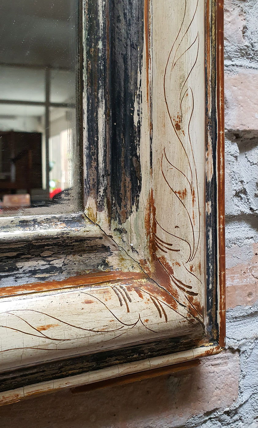 Specchio "Luigi Filippo" con Patina Naturale del Tempo | Francia, fine '800