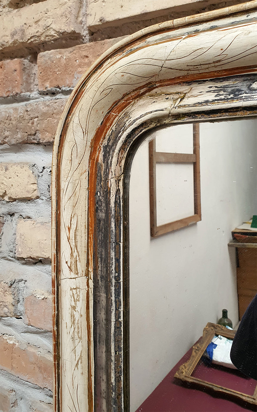 Specchio "Luigi Filippo" con Patina Naturale del Tempo | Francia, fine '800