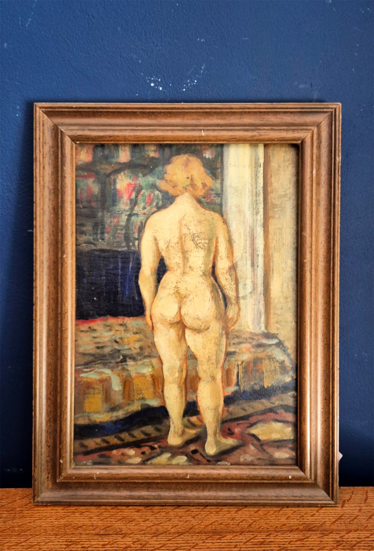 Antico Dipinto di Nudo di Donna dai Capelli Rossi | prima metà '900
