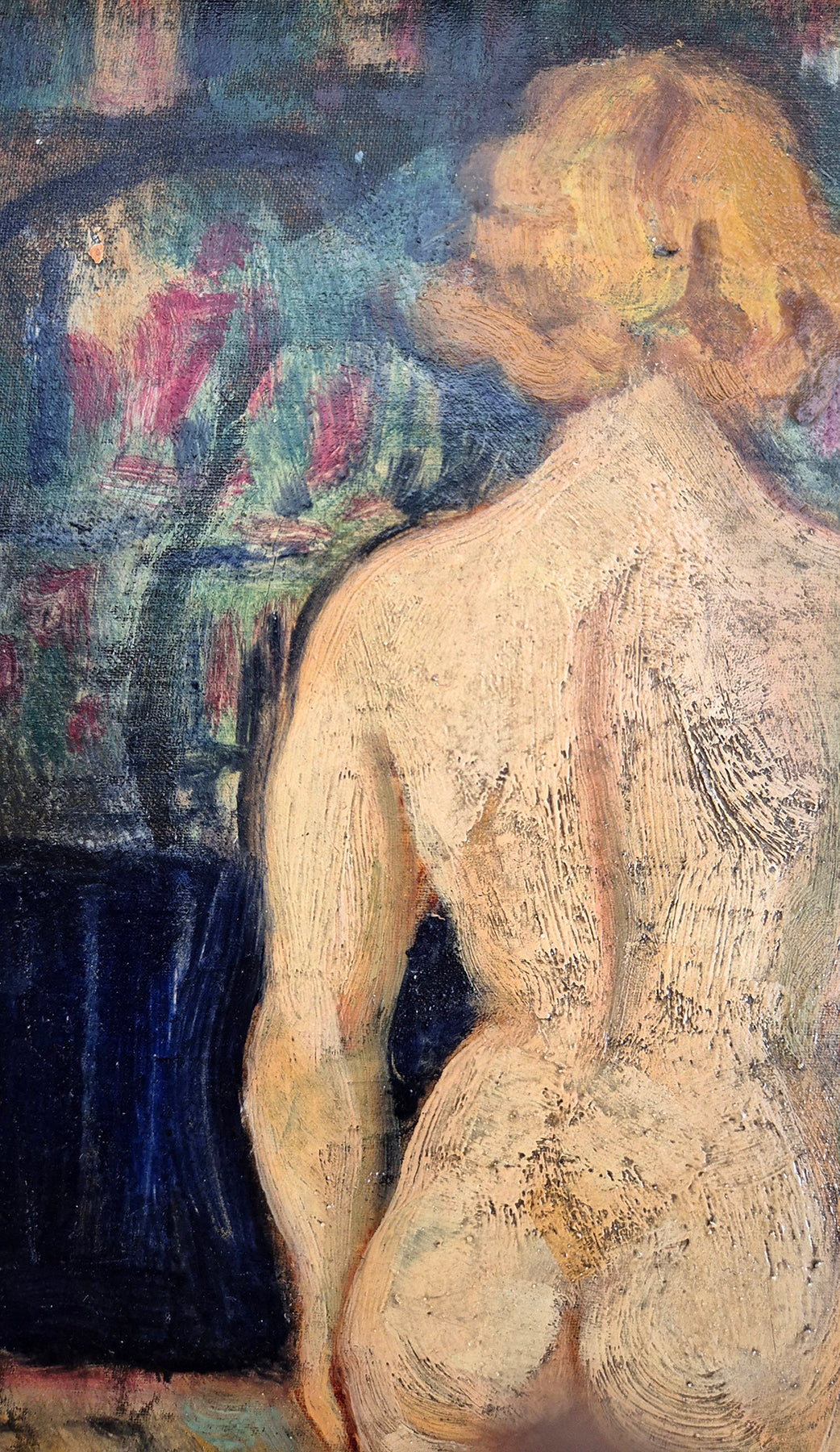 Antico Dipinto di Nudo di Donna dai Capelli Rossi | prima metà '900