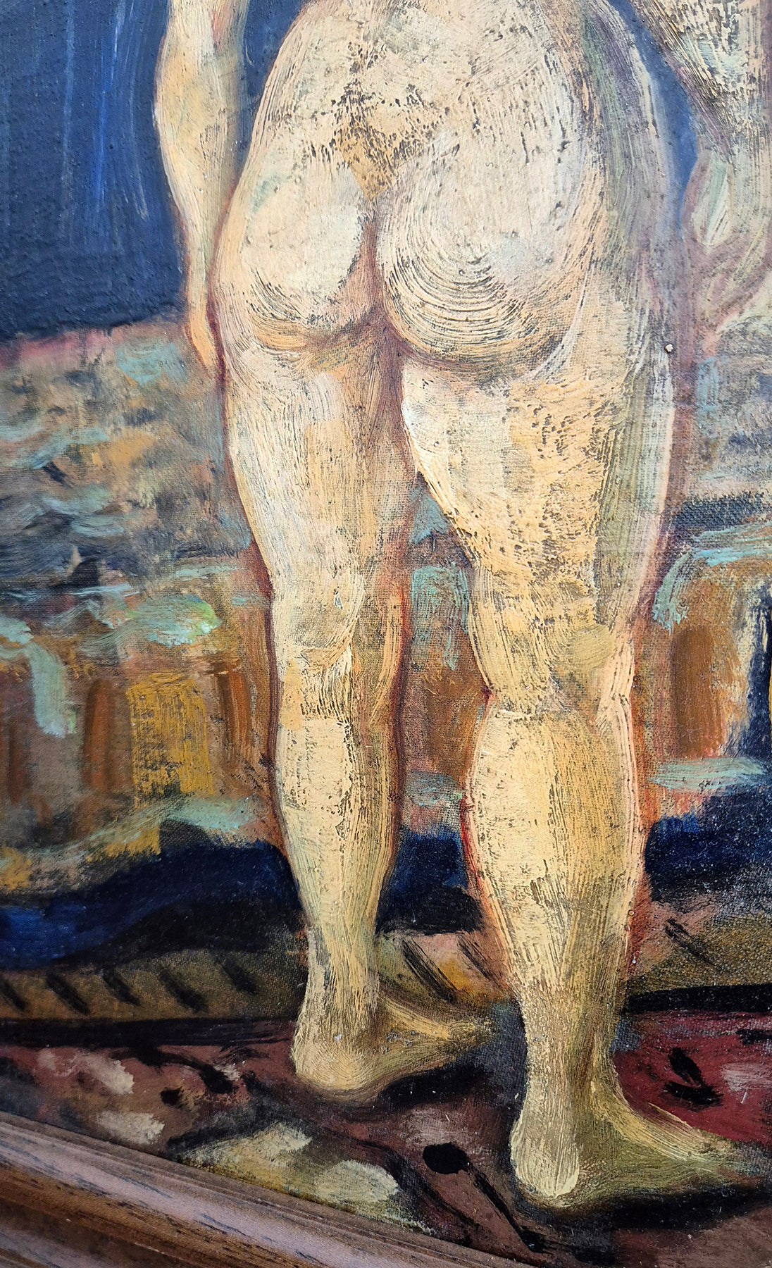 Antico Dipinto di Nudo di Donna dai Capelli Rossi | prima metà '900
