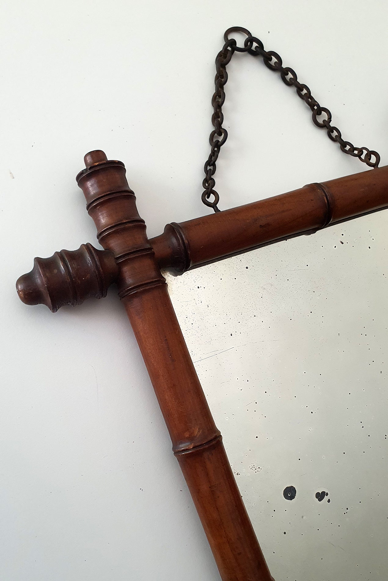 Specchio in Legno con effetto Bambù tipico dell'epoca | Francia, fine '800