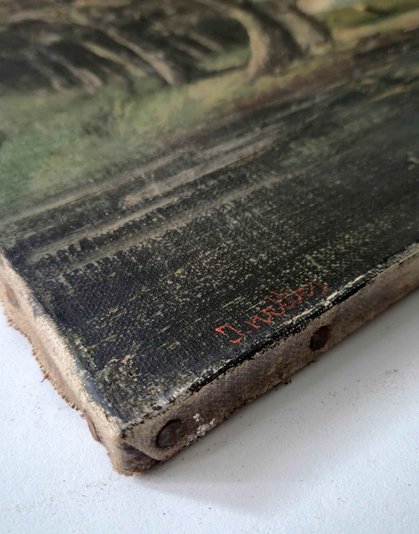 Dipinto antico a olio | Paesaggio Rurale, scuola Barbizon, fine '800