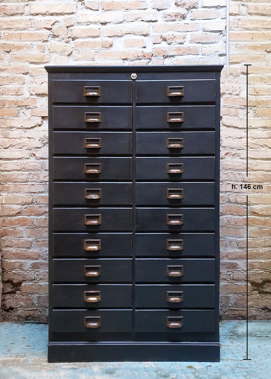 Cassettiera / Schedario in legno | metà '900