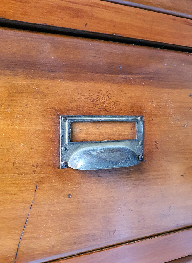 Schedario / Cassettiera Alta Ministeriale in Noce | metà '900