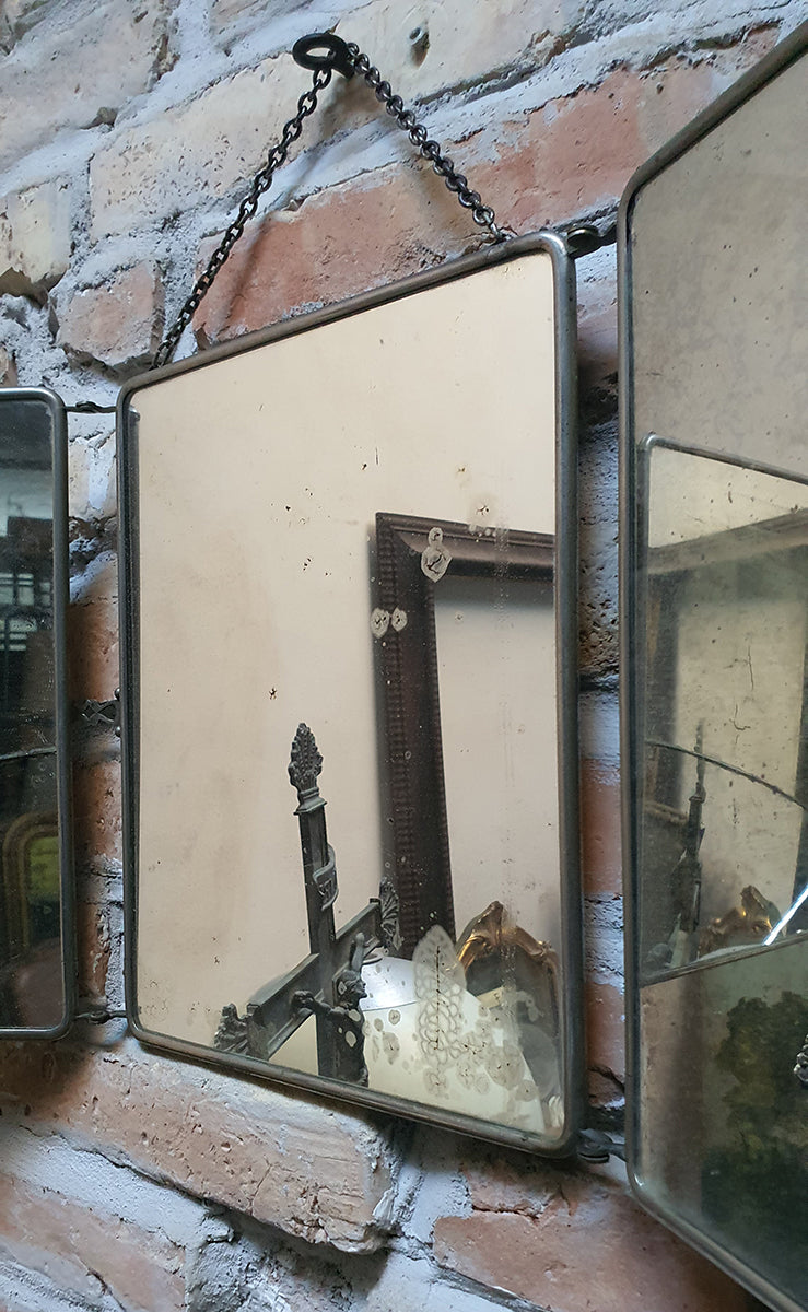 Specchio Antico Trittico da Barbiere | Francia, metà '800