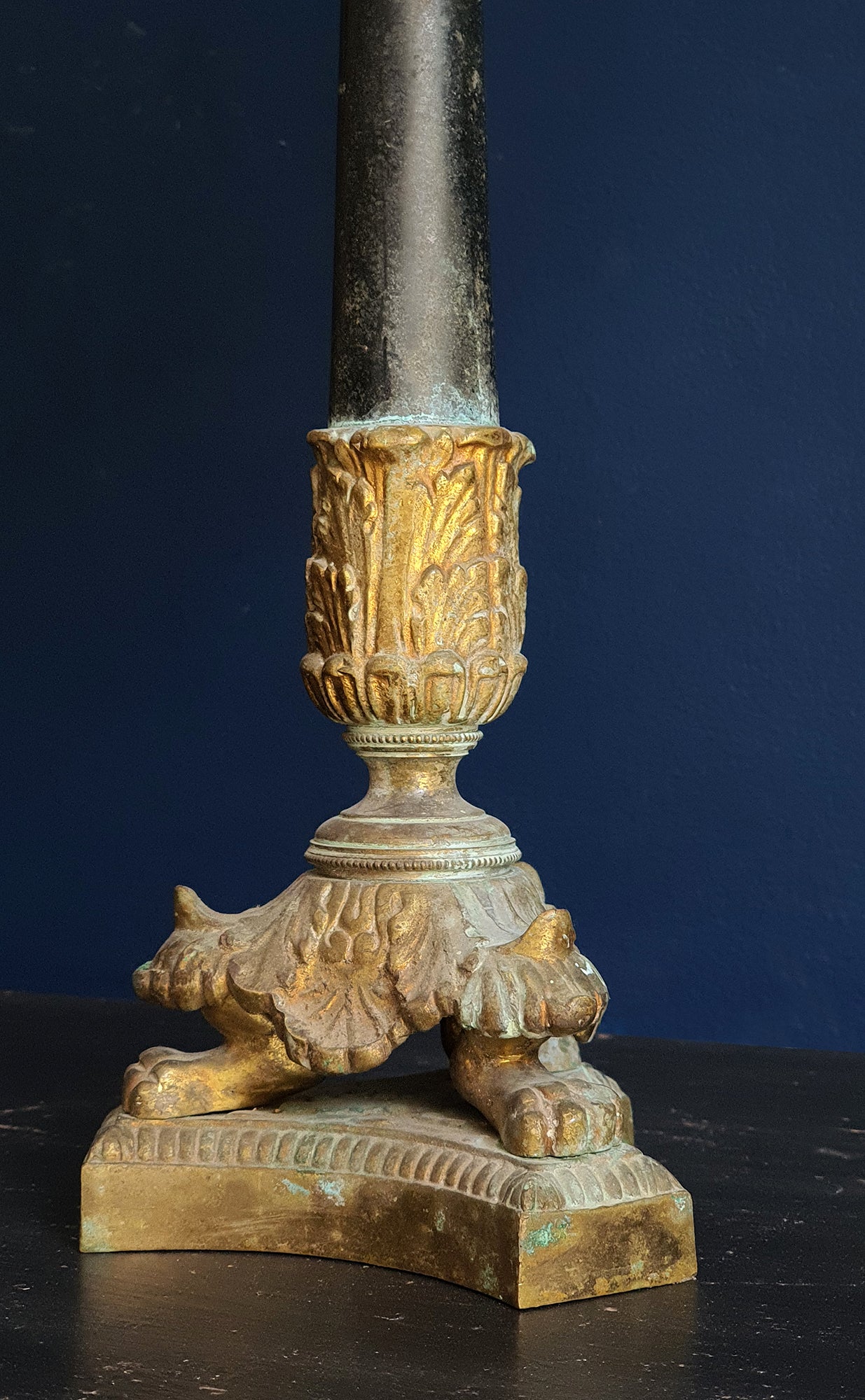 Candeliere Impero in Bronzo Trasformato in lampada da tavolo | Francia, metà '800 |
