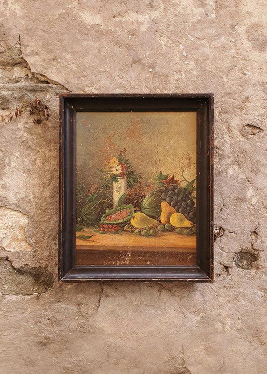 Natura Morta con Frutta | Dipinto Antico a olio, seconda metà '800