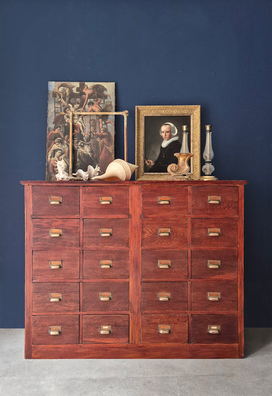 Cassettiera a 20 cassetti in Castagno | Seconda metà '800