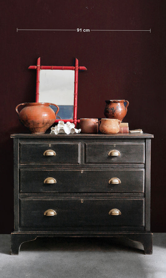 Cassettiera Antica in Mogano Ebanizzato | Inghilterra, fine '800