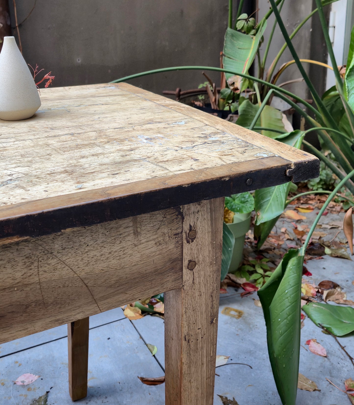 Tavolo Antico con bellissimo Top in Pioppo | '800