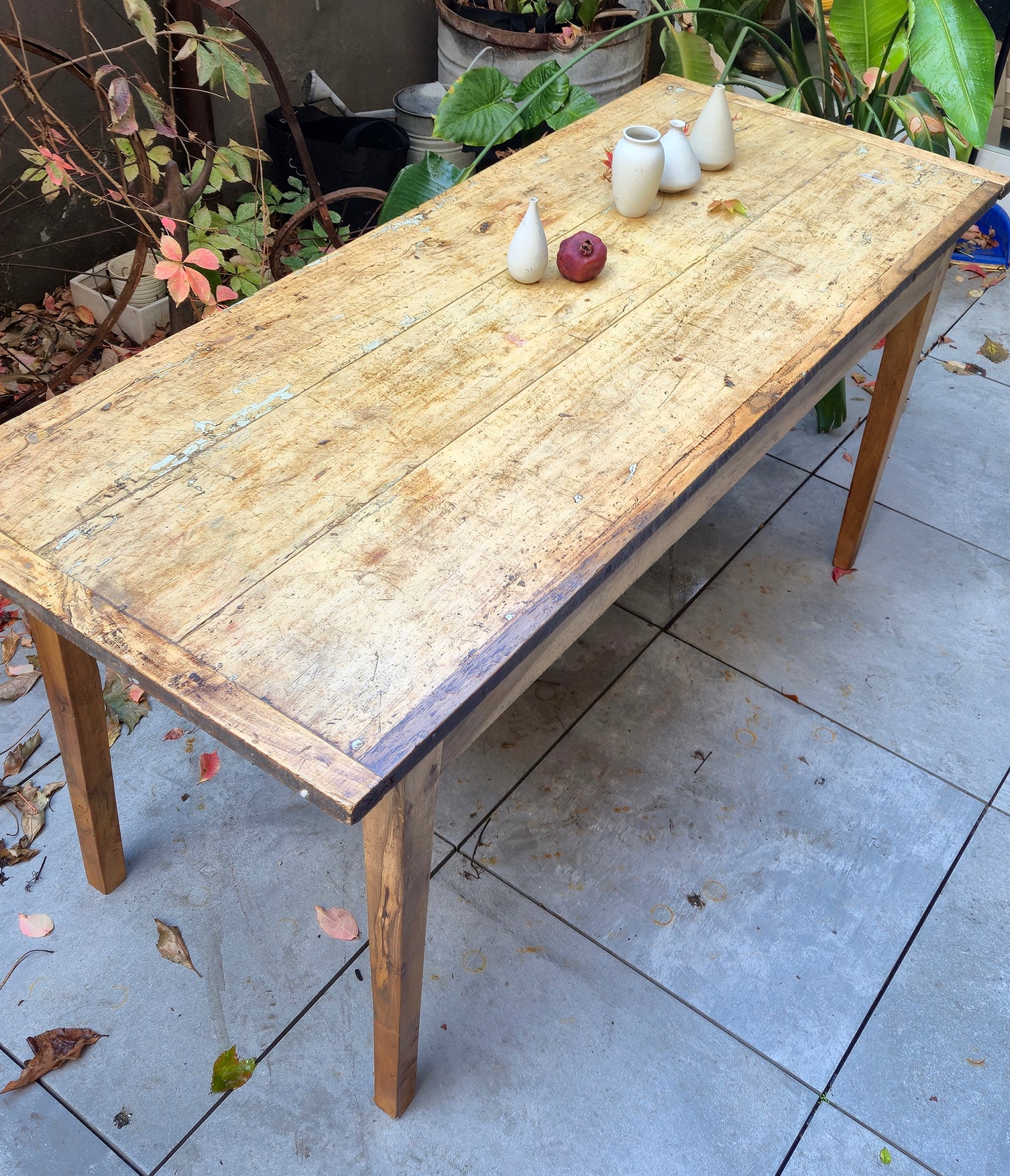 Tavolo Antico con bellissimo Top in Pioppo | '800