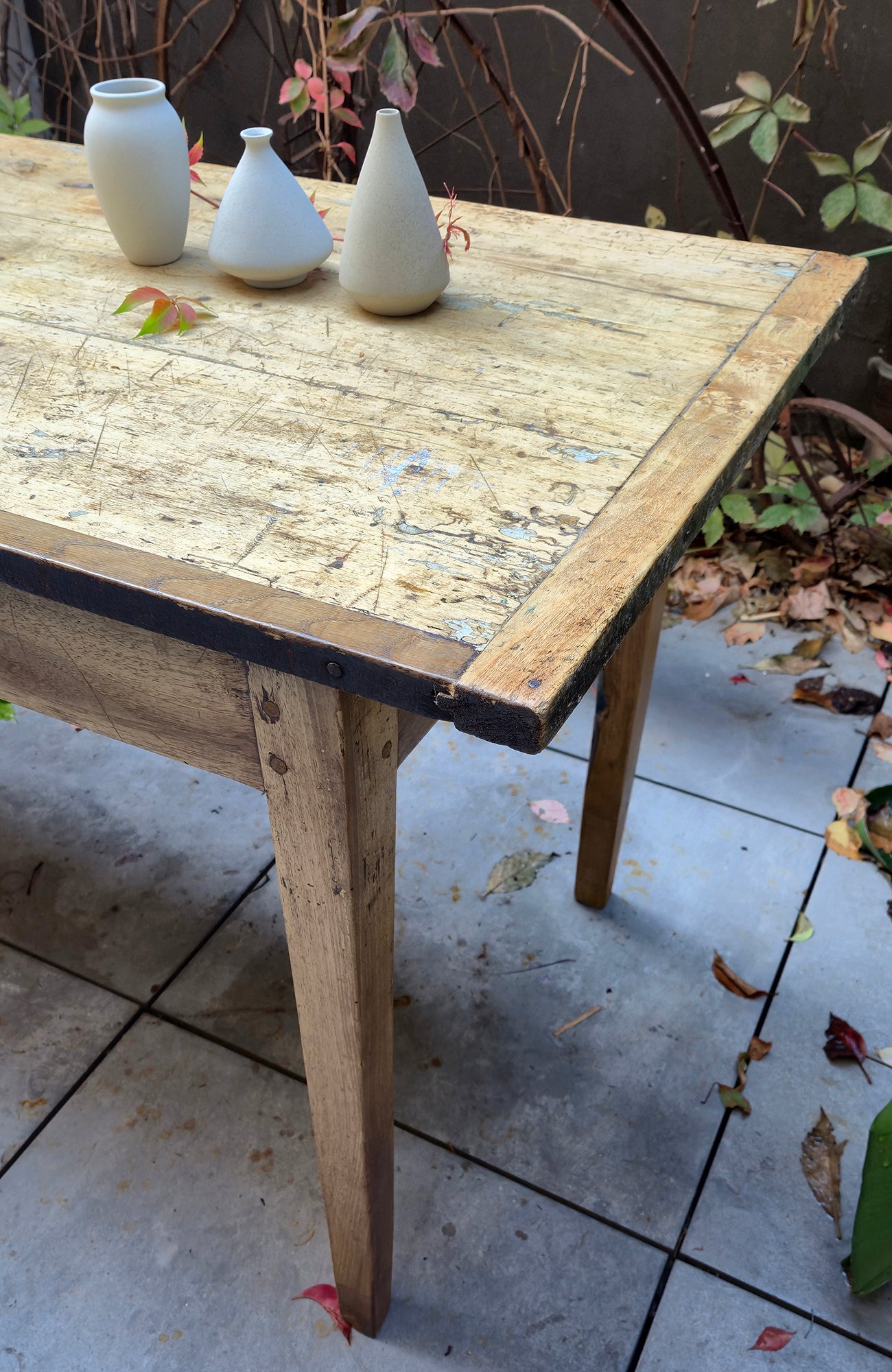 Tavolo Antico con bellissimo Top in Pioppo | '800