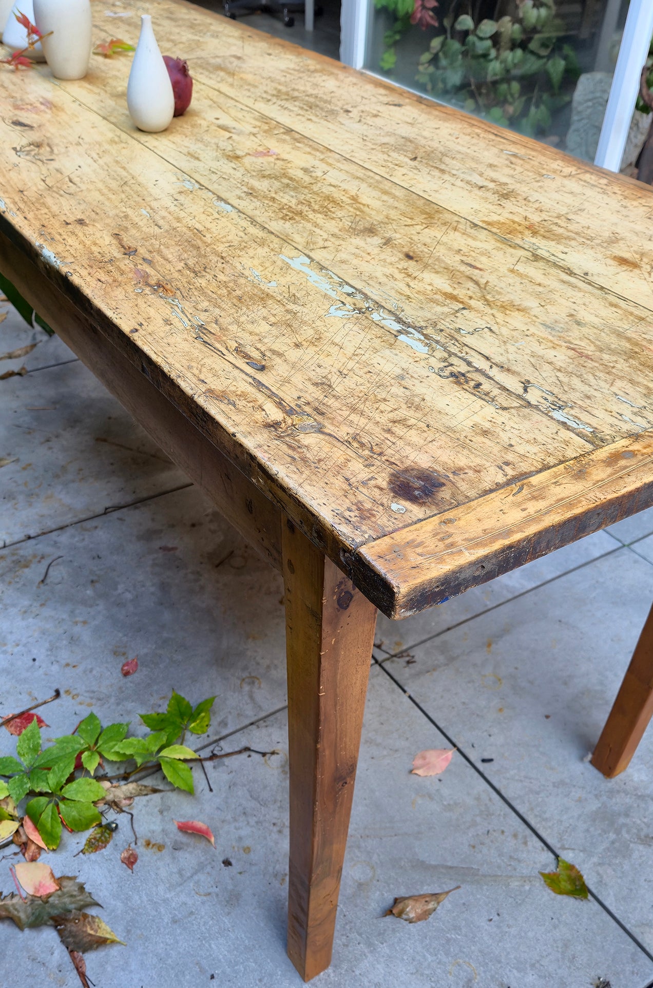 Tavolo Antico con bellissimo Top in Pioppo | '800