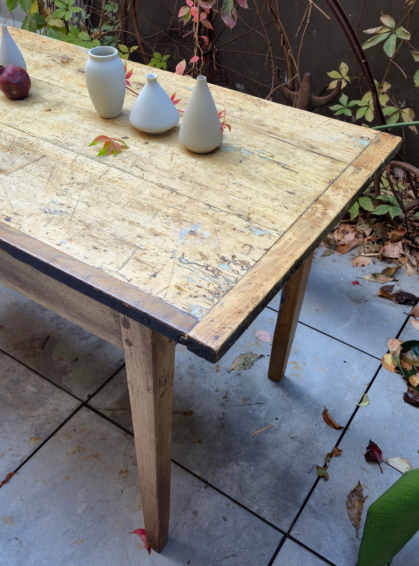 Tavolo Antico con bellissimo Top in Pioppo | '800