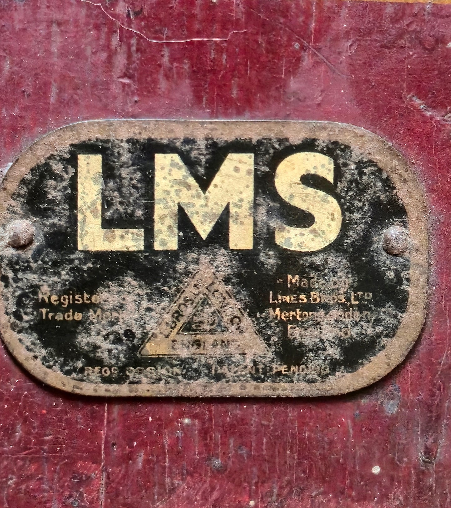 Trenino Giocattolo antico LMS Lines Bros Tri-ang anni ’30 in legno – 48 cm – Originale UK