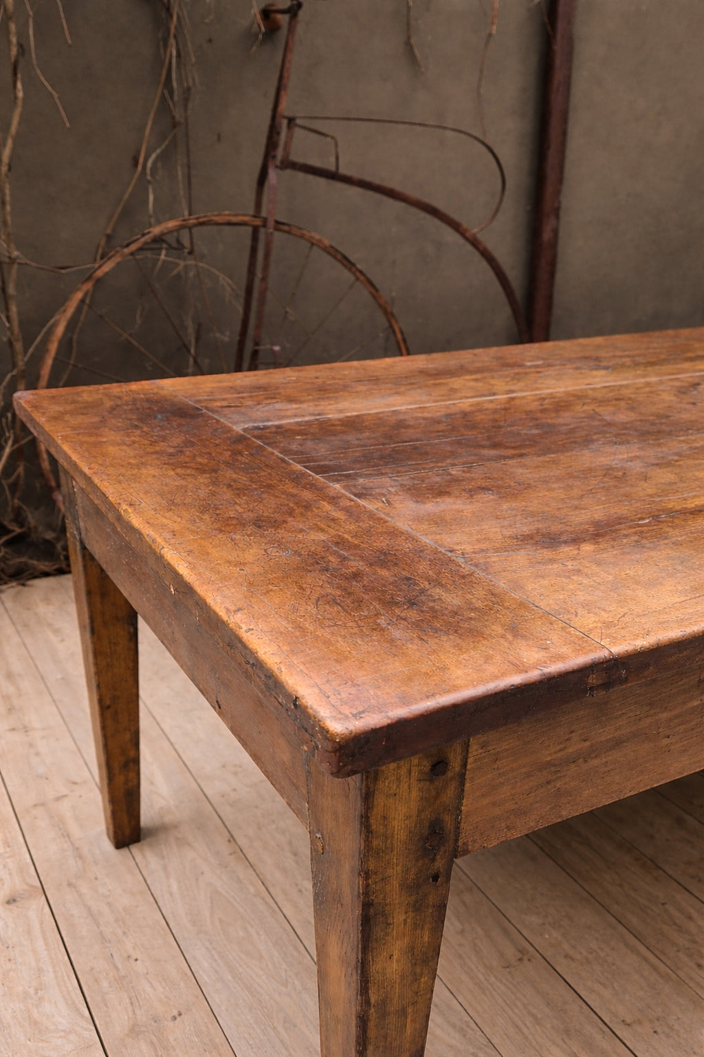 Tavolo Antico in Legno | TOP in Melo Massello - 187 cm - Raro