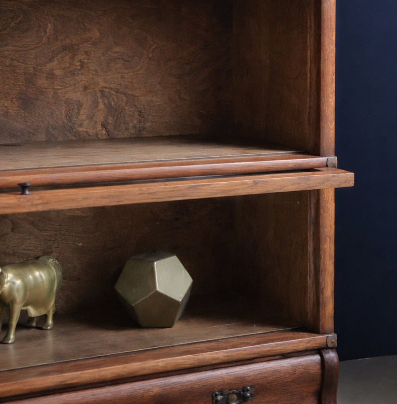 Libreria Modulare 'Globe Wernicke' Originale in Rovere con Ante a ribalta – Inghilterra 1920/40 Barrister Bookcase