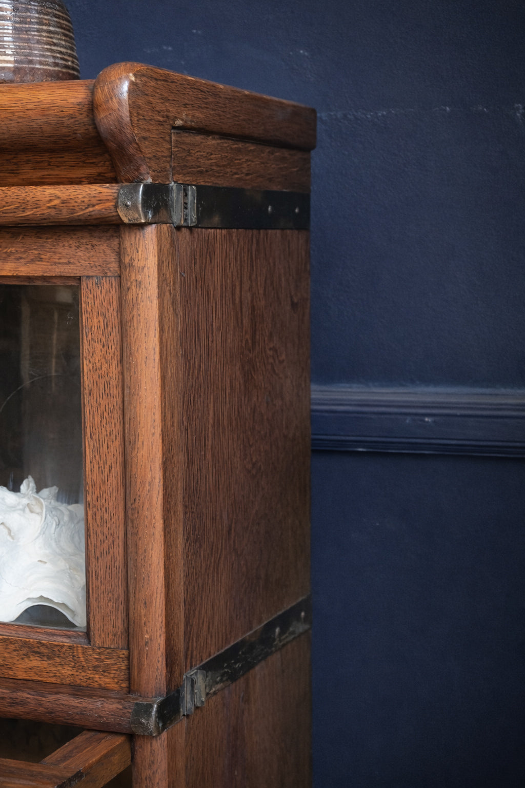 Libreria Modulare 'Globe Wernicke' Originale in Rovere con Ante a ribalta – Inghilterra 1920/40 Barrister Bookcase