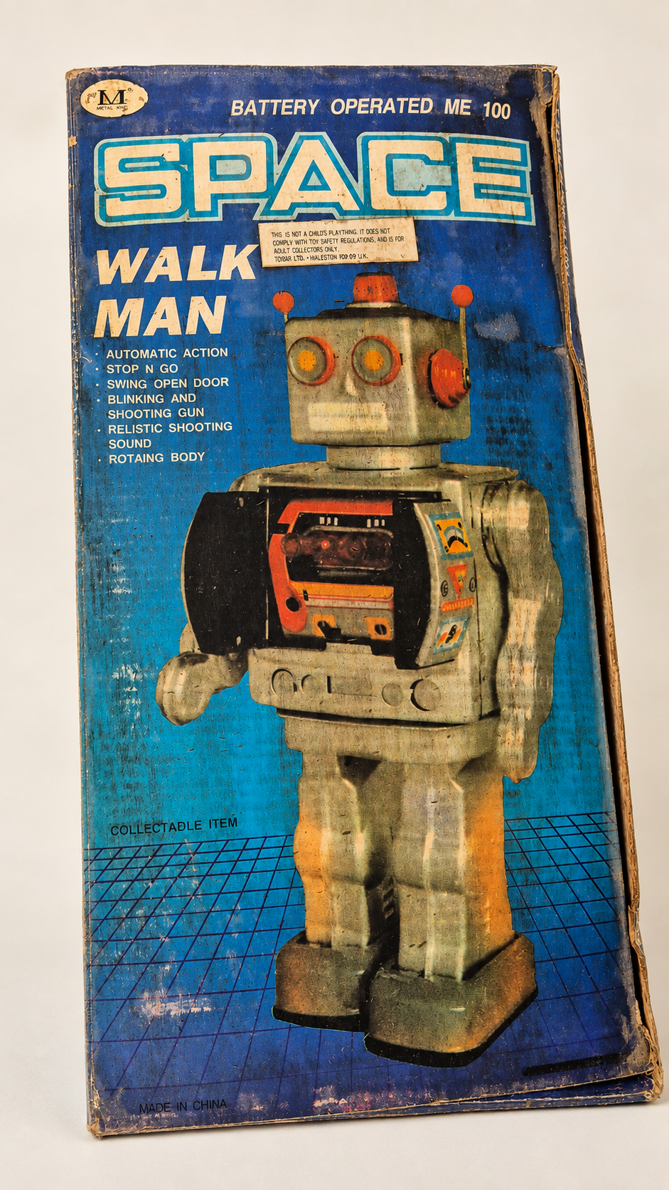 Space Walk Man ME 100 – Robot vintage in latta con scatola originale