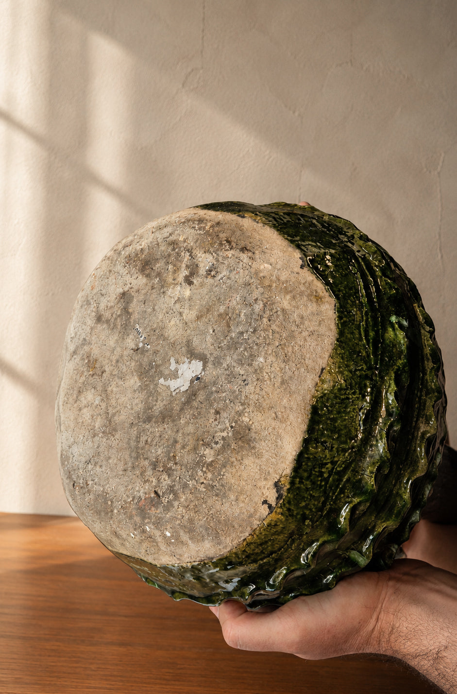 Grande Recipiente | Cruche francese in terracotta invetriata verde, fine XIX–inizio XX secolo