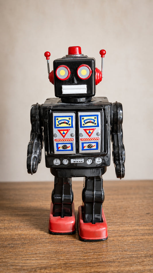 Space Walk Man ME 100 – Robot vintage in latta con scatola originale