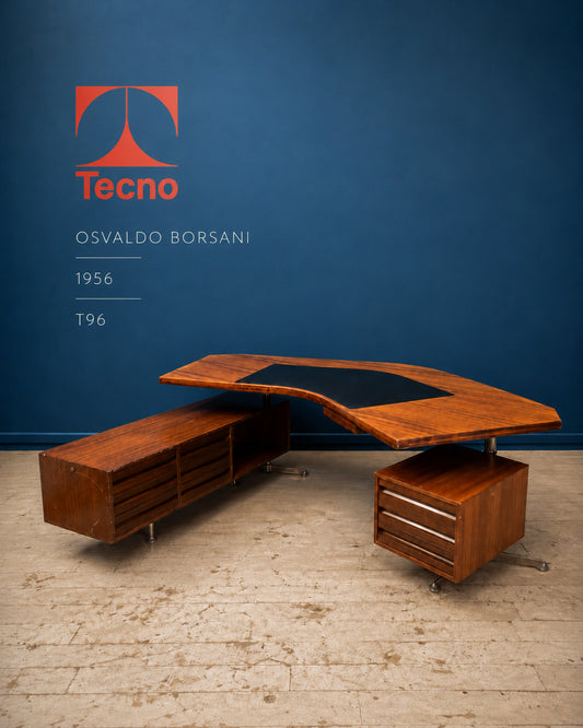 Scrivania direzionale T96 “Boomerang” di Osvaldo Borsani per Tecno, anni ’60
